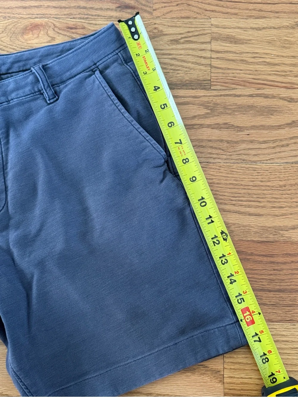 Faherty Slate Blue Flat-Front Stretch Shorts